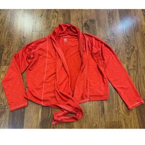 Title Nine Lightweight Wrap Cardigan Red Women’s Size Large Casual Sporty